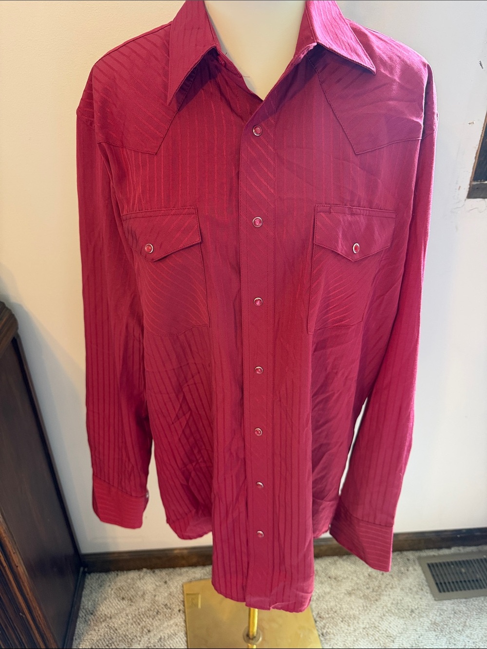 Wrangler Red Pearl snap button up